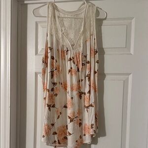 Torrid White and Pink Floral blouse